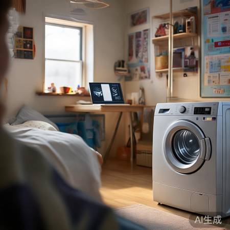 宿舍生活,网购洗衣机方便快捷