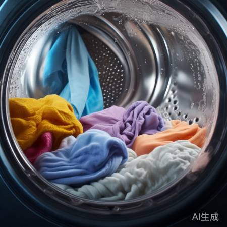调整衣物，防止缠绕，均匀洗涤。