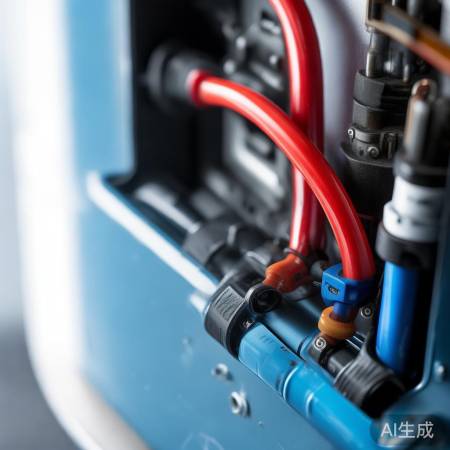 燃气热水器点火线路红蓝区分，红