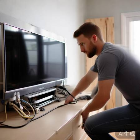 电视线沿墙布置，接口牢固，安全