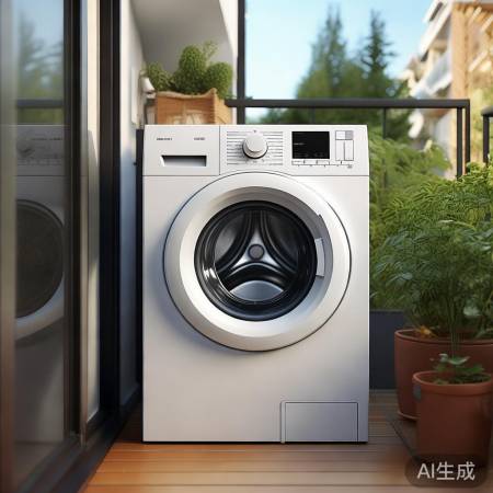 阳台洗衣机新位，门道免扰。