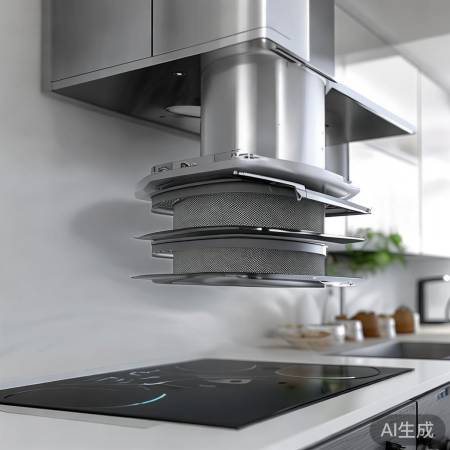 集成灶烟道多层过滤,厨房清新保