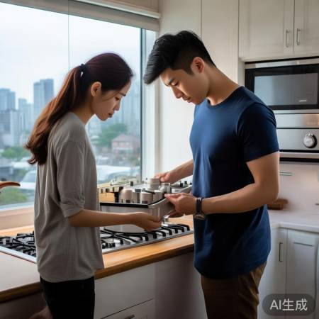 燃气灶安装后,检查安全,及时维