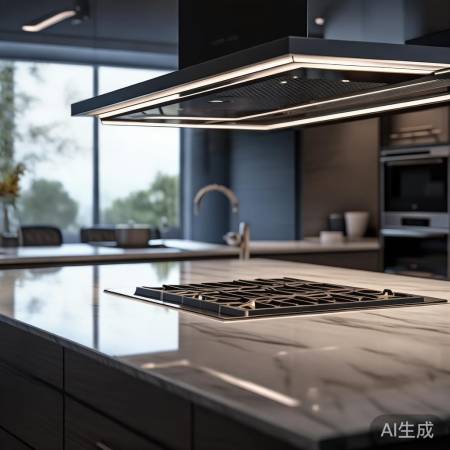 吸油烟机，时尚风景，LED照明