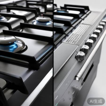 华帝燃气灶：台式侧后控，嵌入式