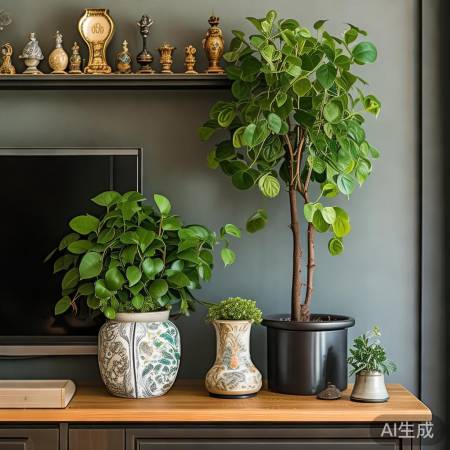 电视柜摆件添生活气息，平衡层次