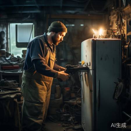 火枪修冰箱，小心火候。