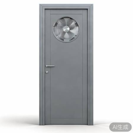 简约灰色防盗门，带风扇，家居百