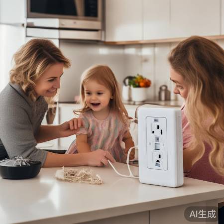 安全用电，插座护门，护佑幼童。