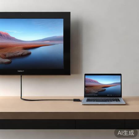 HDMI线连接笔记本与电视，简