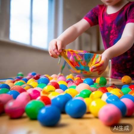 球粘土上色，彩虹冰箱贴制作