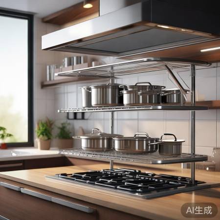 油烟机置物架，灵活收纳利器