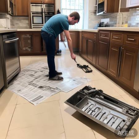 “铺报纸防油渍，安装油烟机洁净