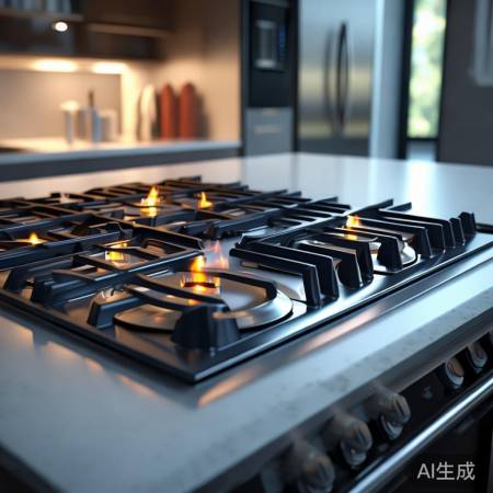 燃气灶燃烧均匀，烹饪快，节能。