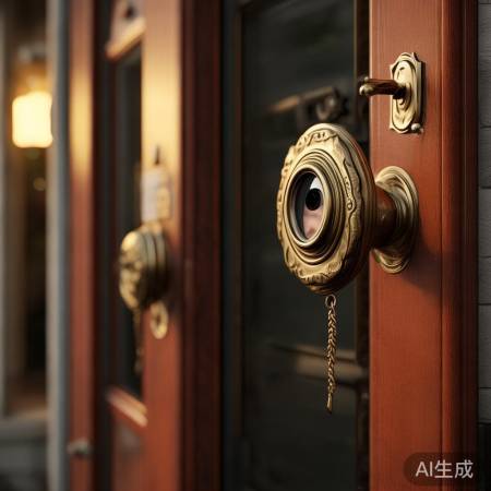 门上猫眼、门铃，安全预警利器。