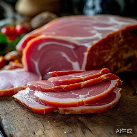 优质火腿,外观鲜亮,肉香浓郁。