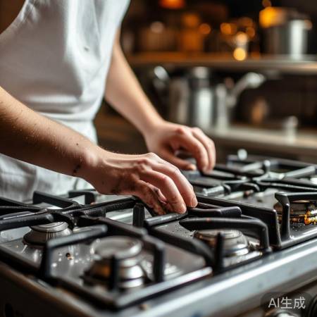 燃气灶慎防油渣影响开关