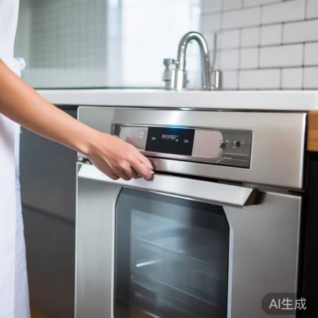 消毒柜电源开启，注意自动断电