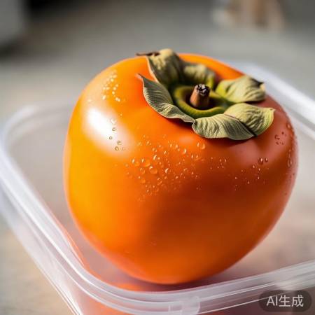 “保鲜膜密封存脆柿子，防冰箱异