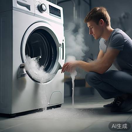 洗衣机进水管堵塞，热水冲洗或更
