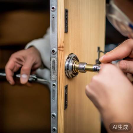 “安装锁具，固定牢固，确保准确