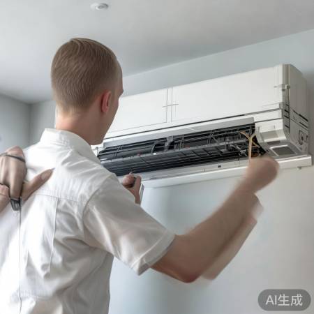 空调内机安装检查，确保牢固无松