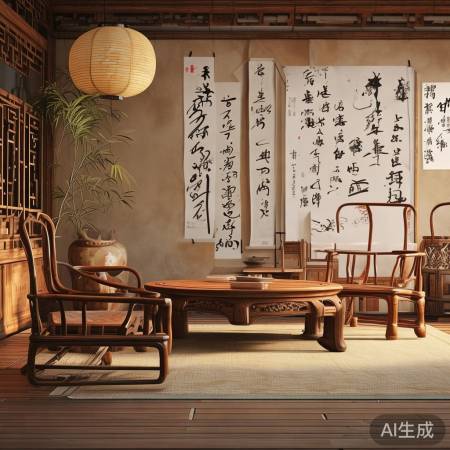 中式家居，和谐自然，宁静韵味。