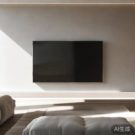 现代简约悬空电视墙,宽敞空间感