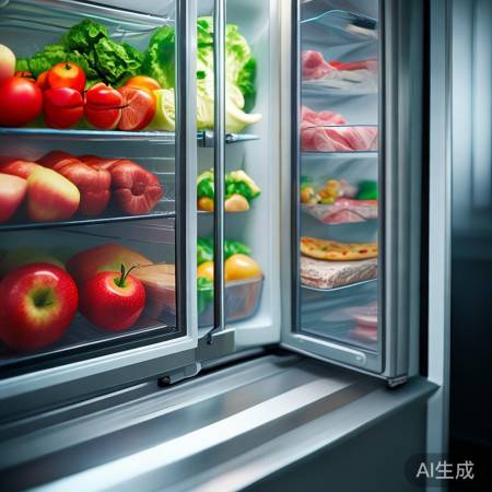 冰箱分区：冷藏保鲜，冷冻冷冻。