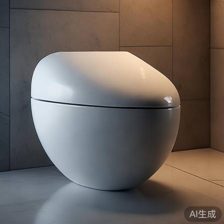 蛋形马桶，圆润舒适，节省空间