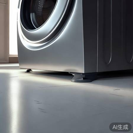 洗衣机平稳放置，调整脚垫。