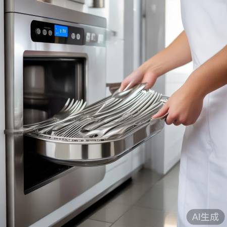 餐具无水渍异味，消毒柜消毒达标