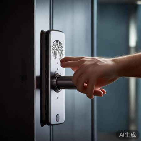 指纹锁捕捉指纹，似手机拍照。