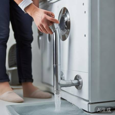 开启排水阀,洗衣机排水。