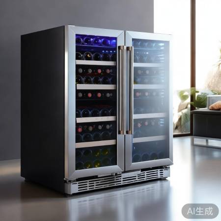 红酒柜:时尚不锈钢,智能温控,