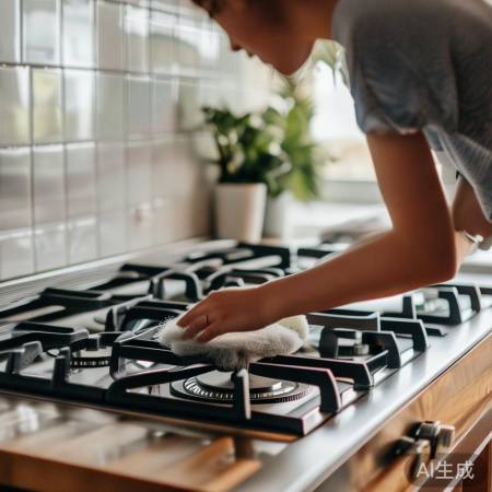 燃气灶定期清洗,油污远离家。