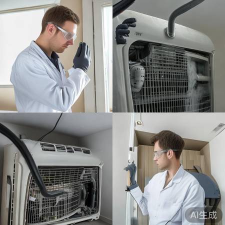 空调内外机清洁，小心勿入水。