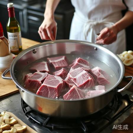 炖肉预处理：切块腌制入味