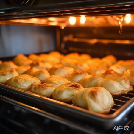 烤箱预热至180度，烧饼金黄酥