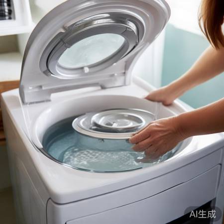 洗衣机盖关闭，过滤器安装检查，