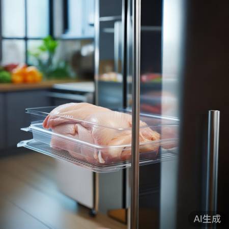 生熟鸡肉分开存，防食物中毒。