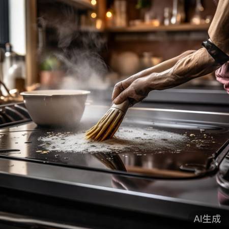 定期清洁集成灶内部，油垢热水洗