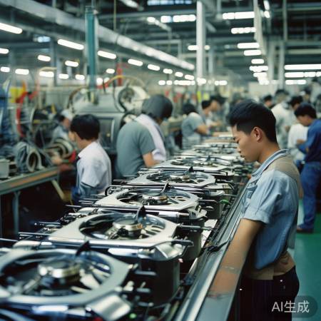 万喜燃气灶，中国制造，人力成本