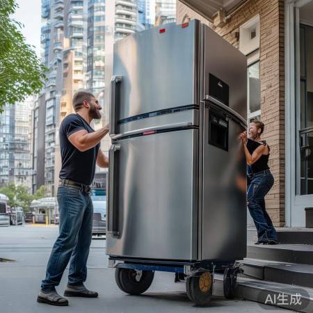 冰箱搬运不易，高层无电梯更难。