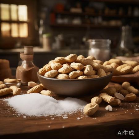 炸花生备新鲜带皮花生与盐。