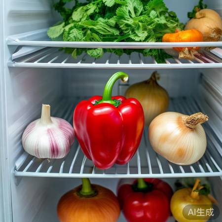 辣椒大蒜洋葱放冰箱角落