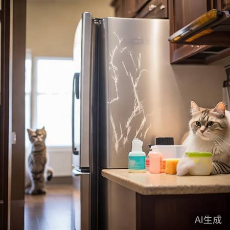 冰箱猫爪痕，清洁妙招来帮忙。