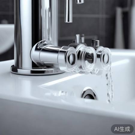 热水器调水温，冷热阀在侧下。