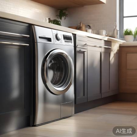厨房角落宽敞，洗衣机放置便利