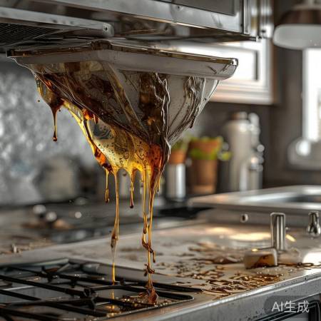 油烟机油盒油垢清除法